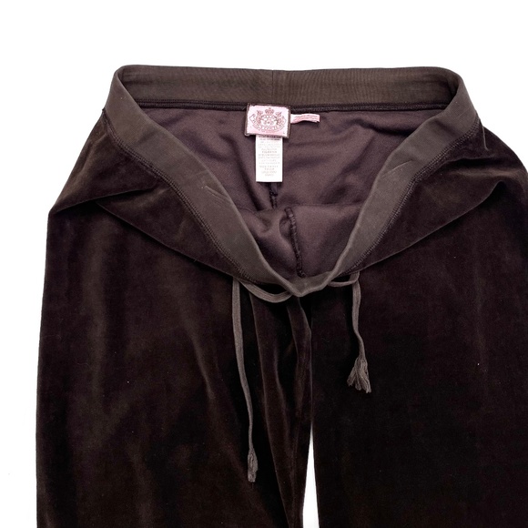 Vintage Juicy Couture Chocolate Brown Velour TrackSuit Pant Suit Hoodie Set - Picture 7 of 13